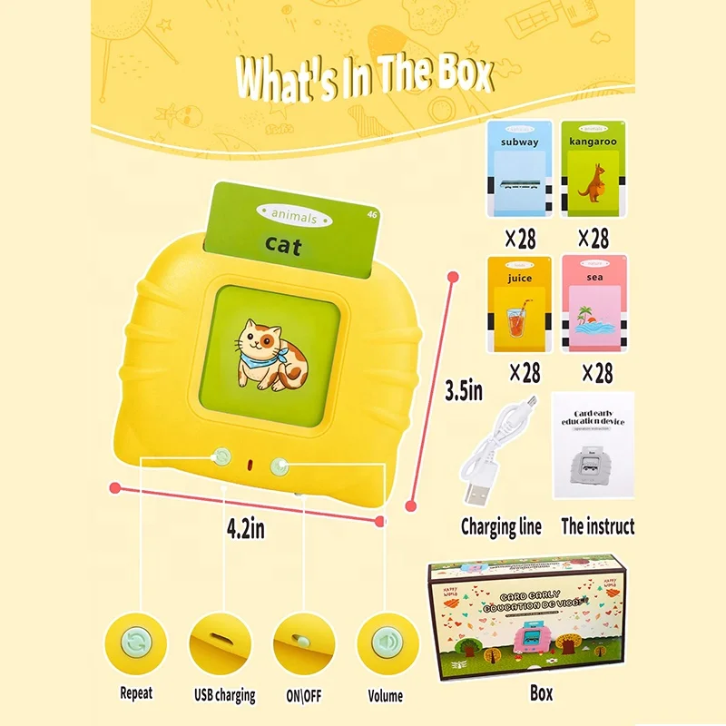 OEM Factory English Customized Primary Student 112 Vocab 1-3 years Old Smart Card Talking Learning Machine Toy
