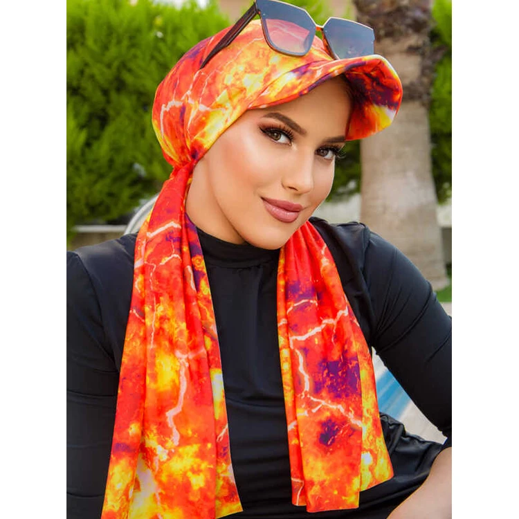Fashion 27 Colors All Over Printed Muslim Hijab Scarf Islamic Dubai Women Muslim Headscarf Scarf With Wide-brimmed