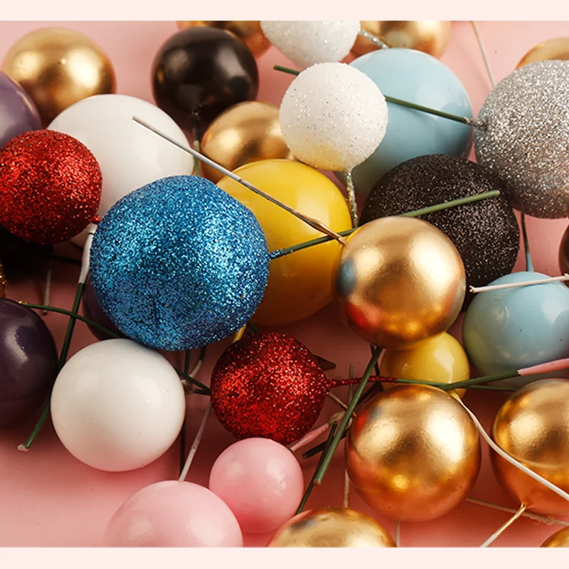 Multi color foam balls for cake decorative, Glitter foam balls