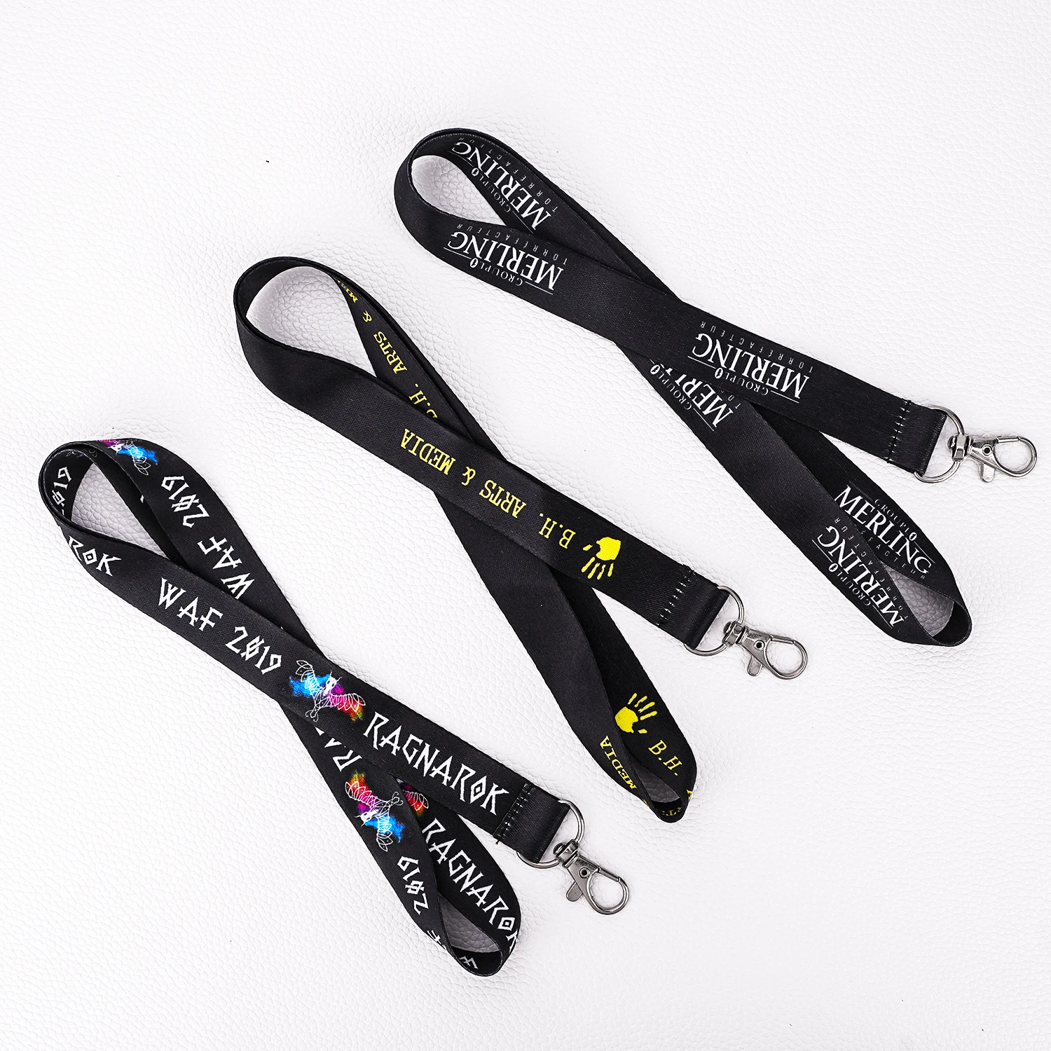 Factory custom wholesale cross-border certificate lanyard exhibition staff metal buckle nylon work card lanyard can print logo