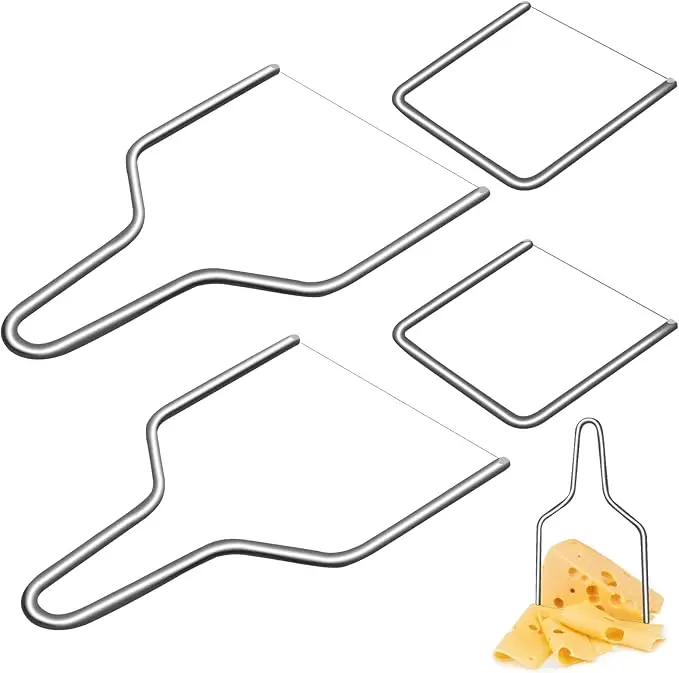 Stainless Steel Cheese Slicer with Wire Cheese Cutter for Kitchen Block Cheese and Butter Slicer Tool