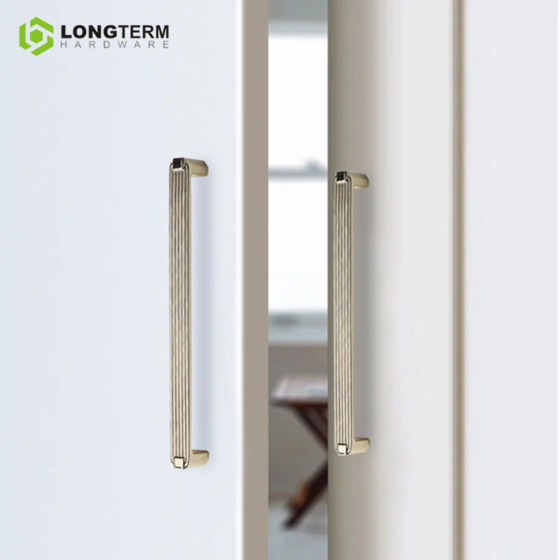 Furniture Hardware Kitchen Cabinet Door Drawers Metal Handles and Knobs Brass Knurled Textured Cabinet Pull Handles