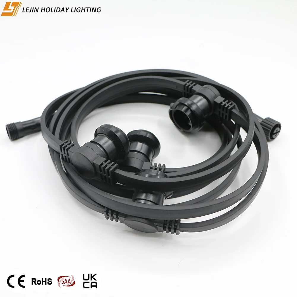 Factory direct E27 flat wire light festoon light for outdoor waterproof