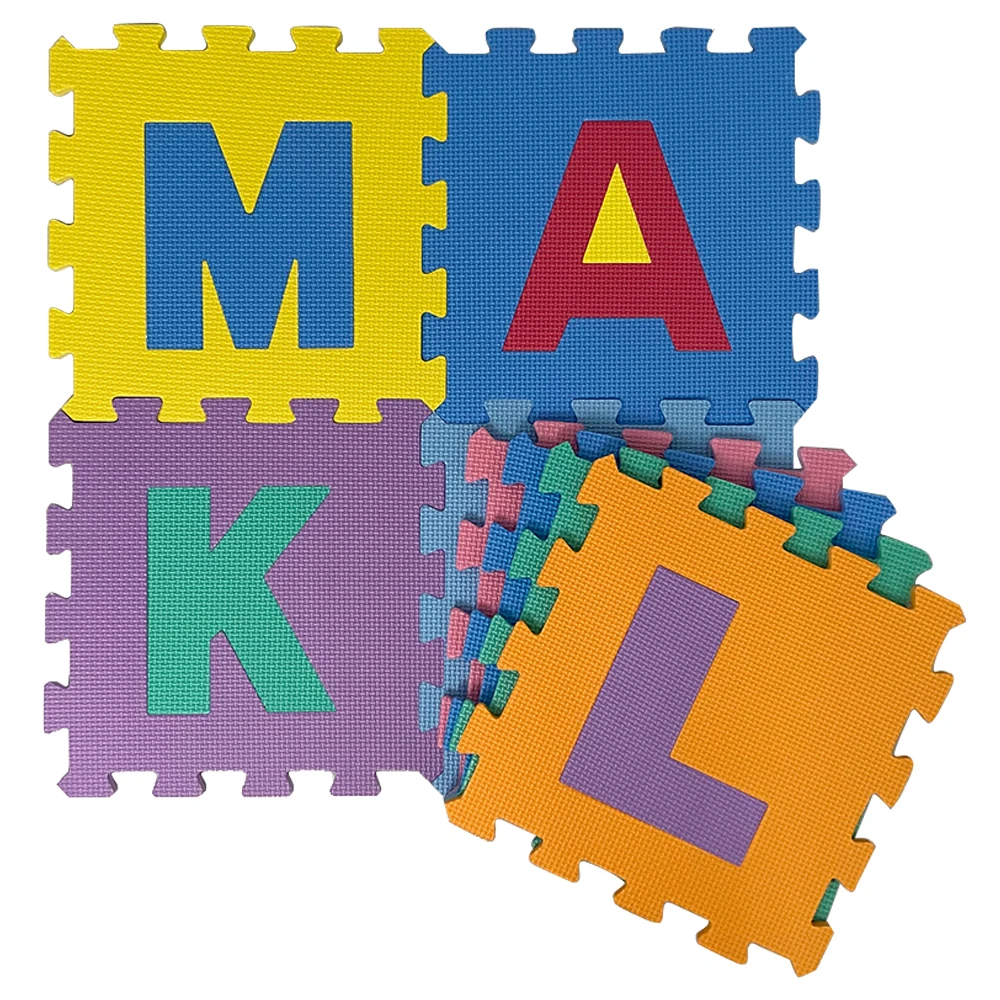 Non Toxic Alphabet and Numbers EVA Floor Tiles Colorful Kids Foam Puzzle Playmats with 36 Pieces/Set