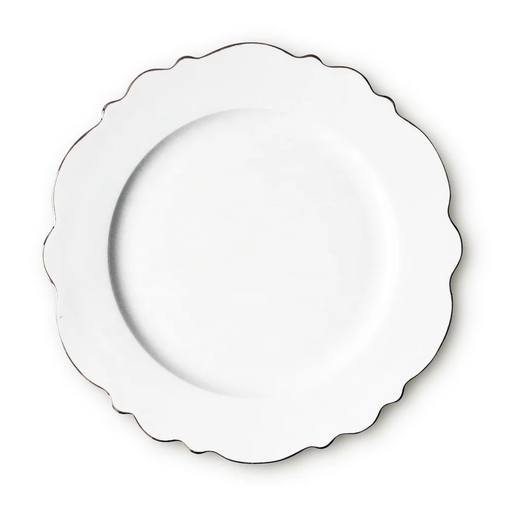 Sweet new design lace gold rim wedding white plate set fine bone china ceramic dinner sets