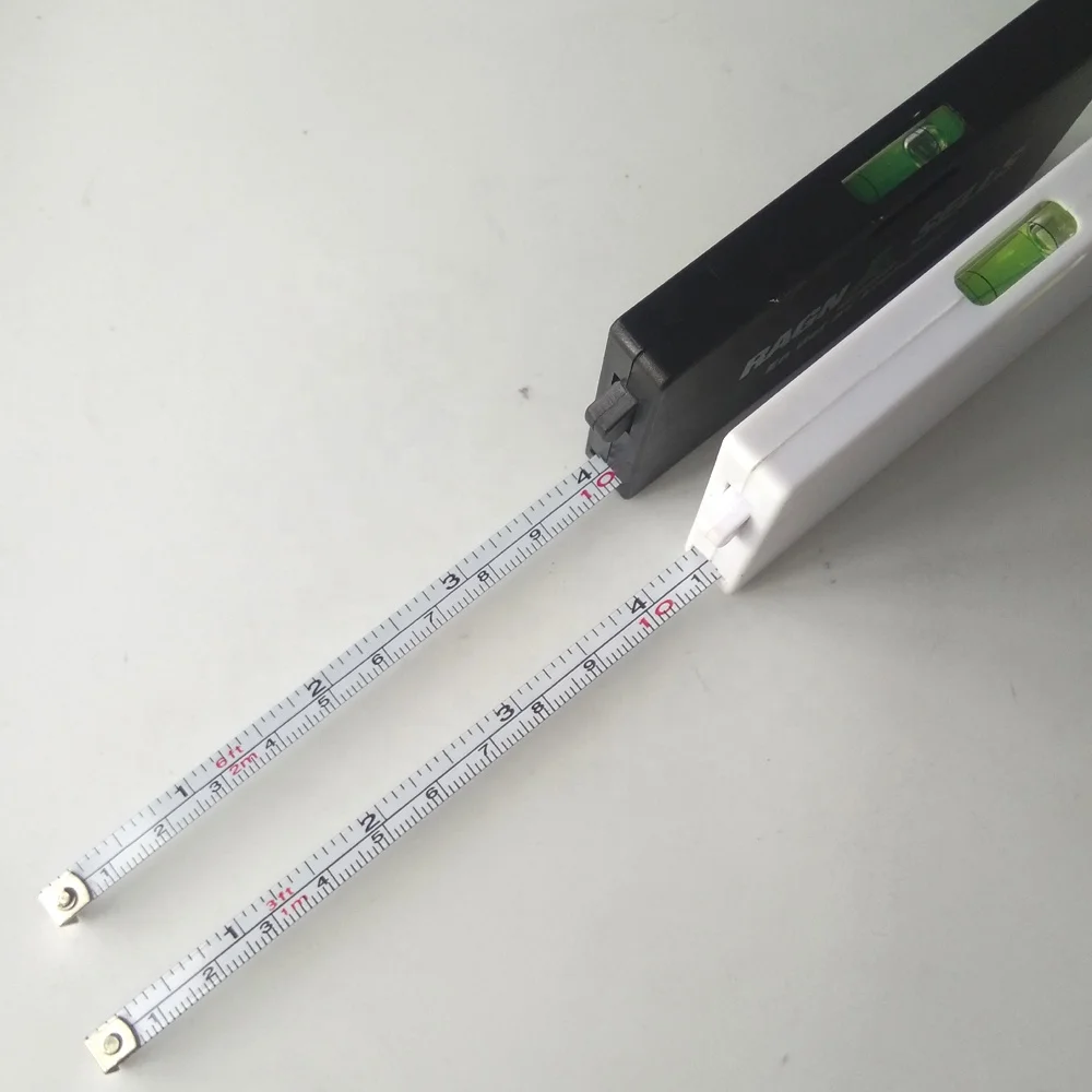 
Rectangle Shape Plastic Retractable Mini Tape Measure With Level 