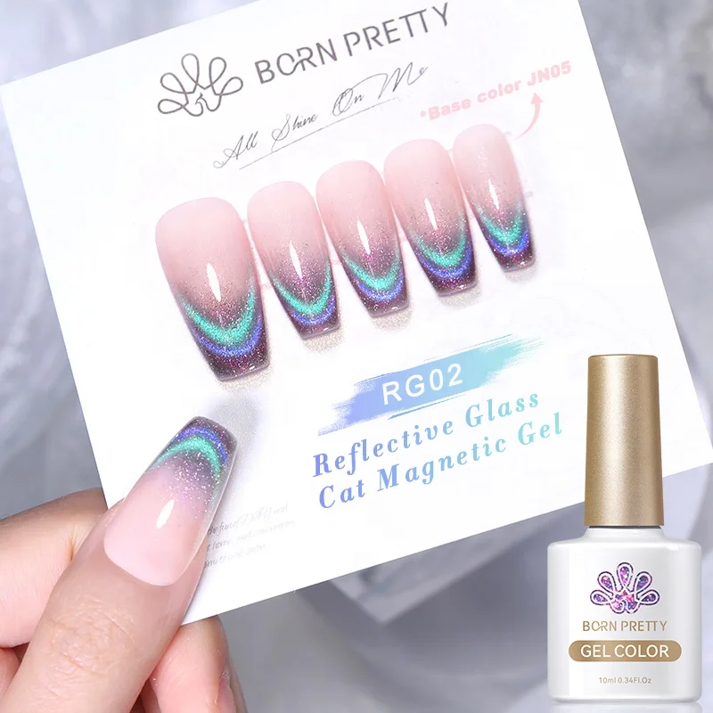 BORN PRETTY Popular Reflective Glass Cat Eye Magnetic Esmaltes En Gel UV Nails Cateye Gel Polish with Your Own Logo