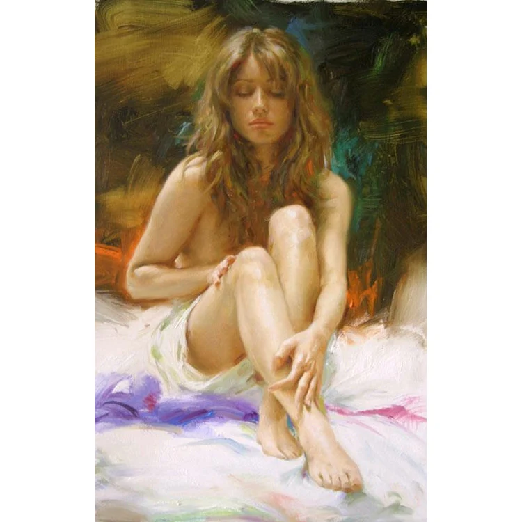 Good quality DIY Wholesale Customized naked woman sexy impressionism landscape oil painting paint by numbers