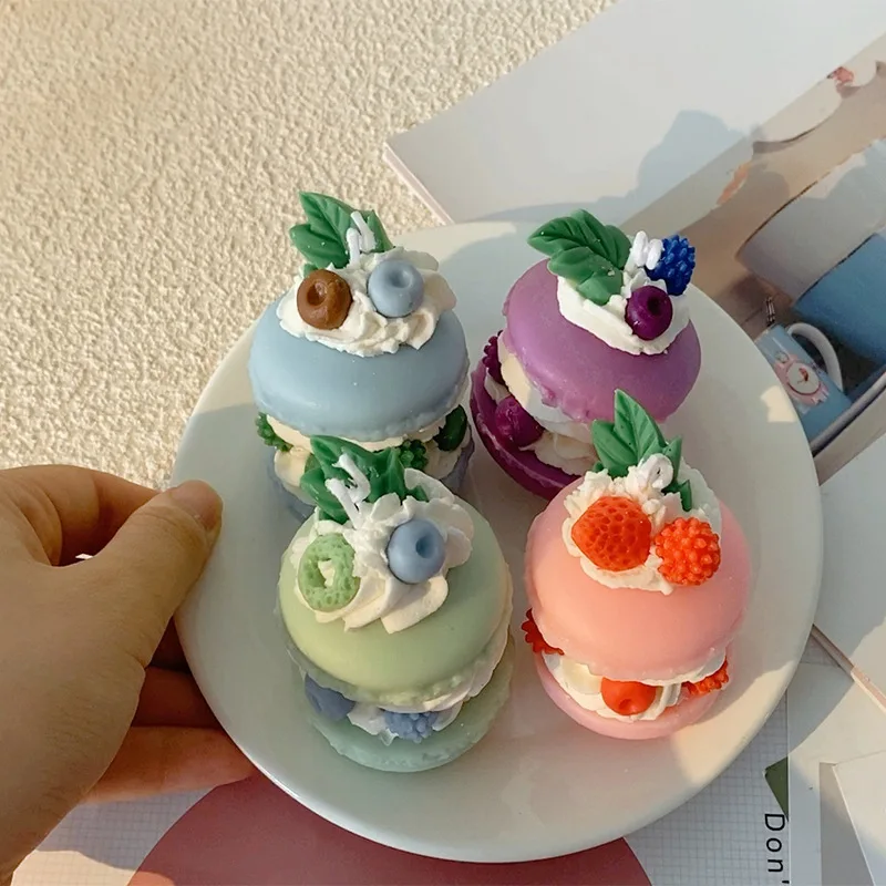 Home Decoration Handmade Macaron Candles Gift Scented Food Creation Birthday Candles