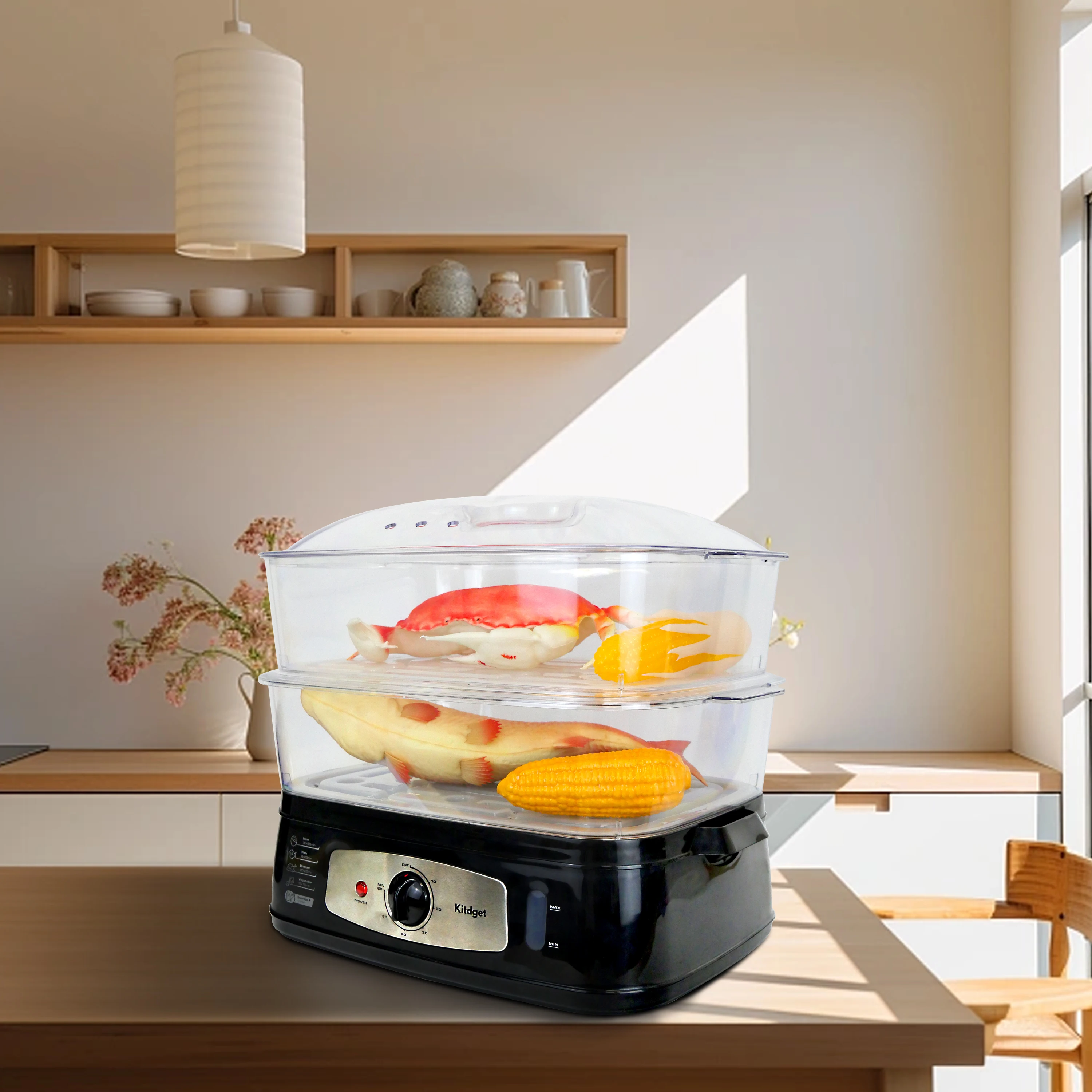 Factory Best Sale stainless steel Electric Food Steamers induction cooker cooker 20L big capacity steamer fish steamer