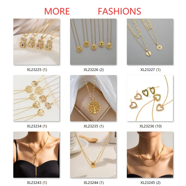 XL23067 European And American Popular Gold-plated Stainless Steel Arrow Necklace Fashion Hiphop Titanium Popcorn Chain Necklace