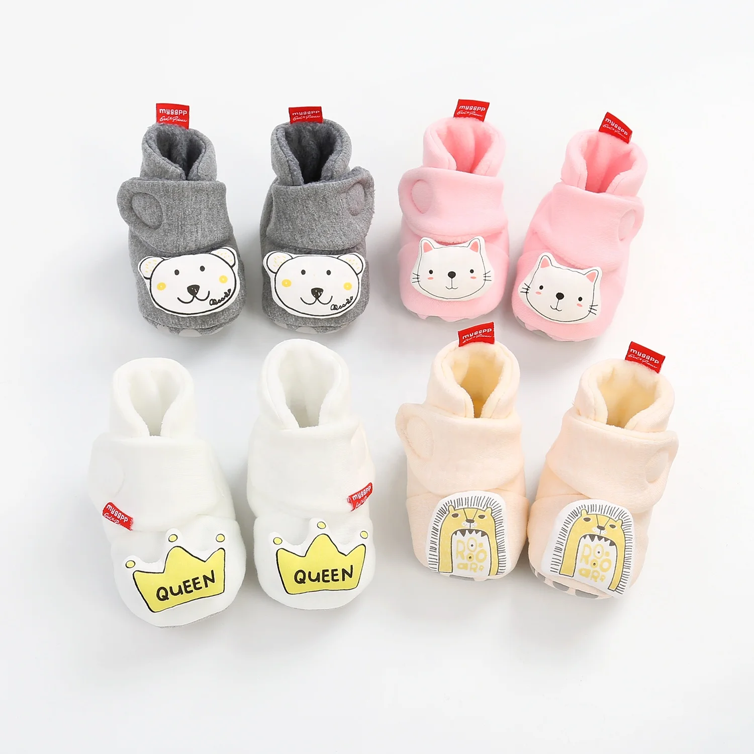 Cute Cartoon Winter Warm Soft Infant Cotton Wool Newborn Baby Booties