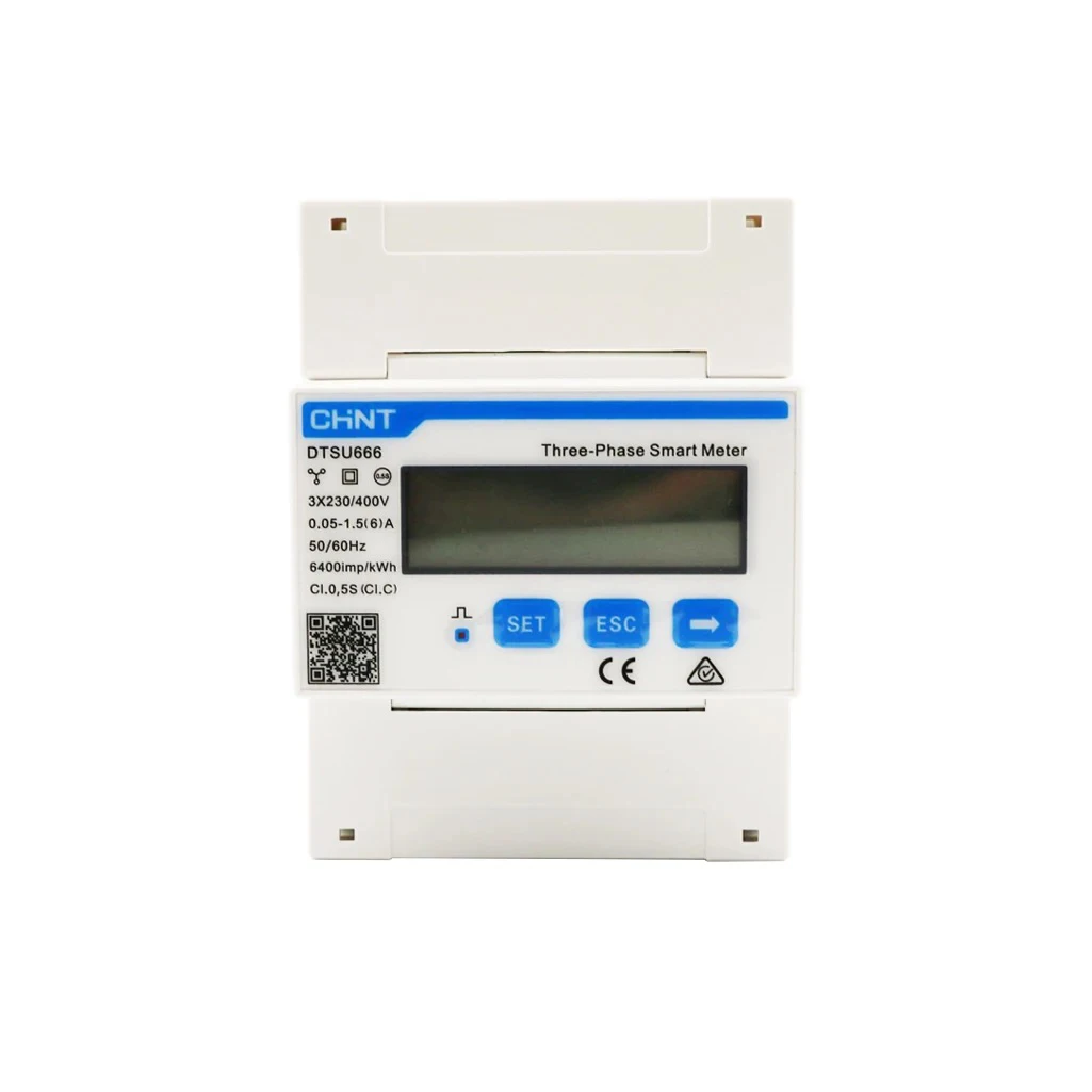 Low Power Consumption Three Phase 100A DTSU666 Smart Electric Meter Smart Power Sensor
