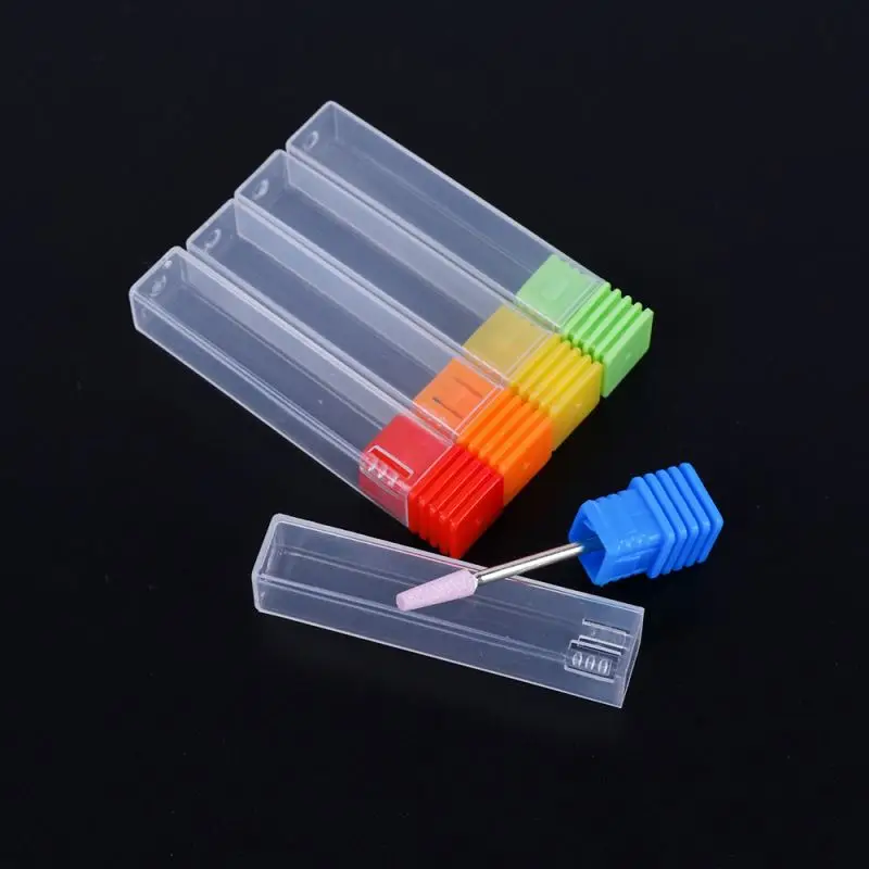Nail Drill Bit Holder Empty Storage Box with lid For  Exhibition With Cover Plastic Manicure Nail Tool