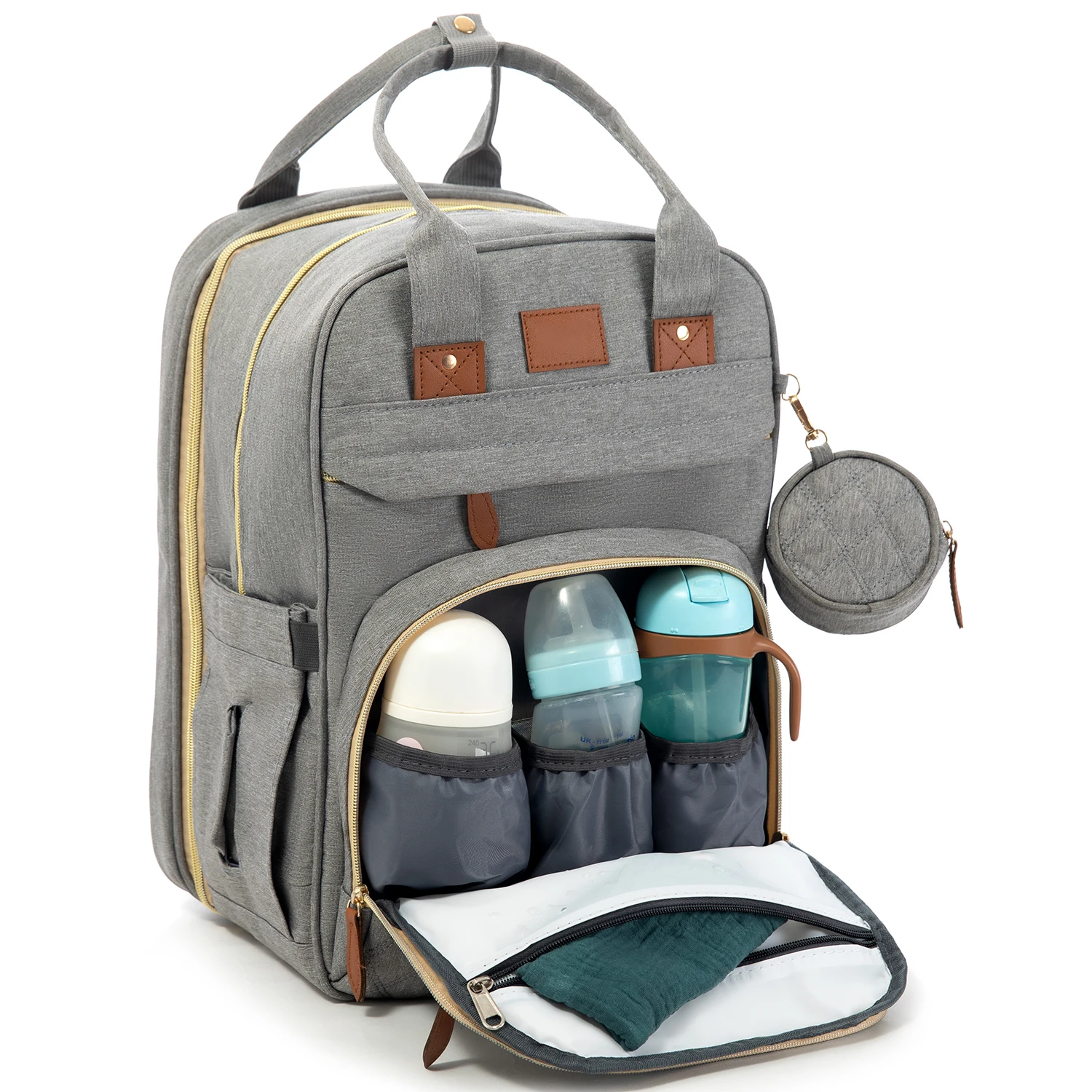 Multifunction Mommy Nappy Bag Baby Diaper Caddy Organizer Diaper Bag Backpack