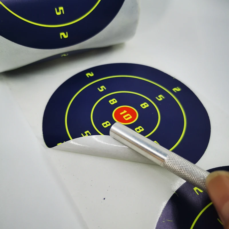 Dark blue background splash fluorescent yellow shooting practice sticker