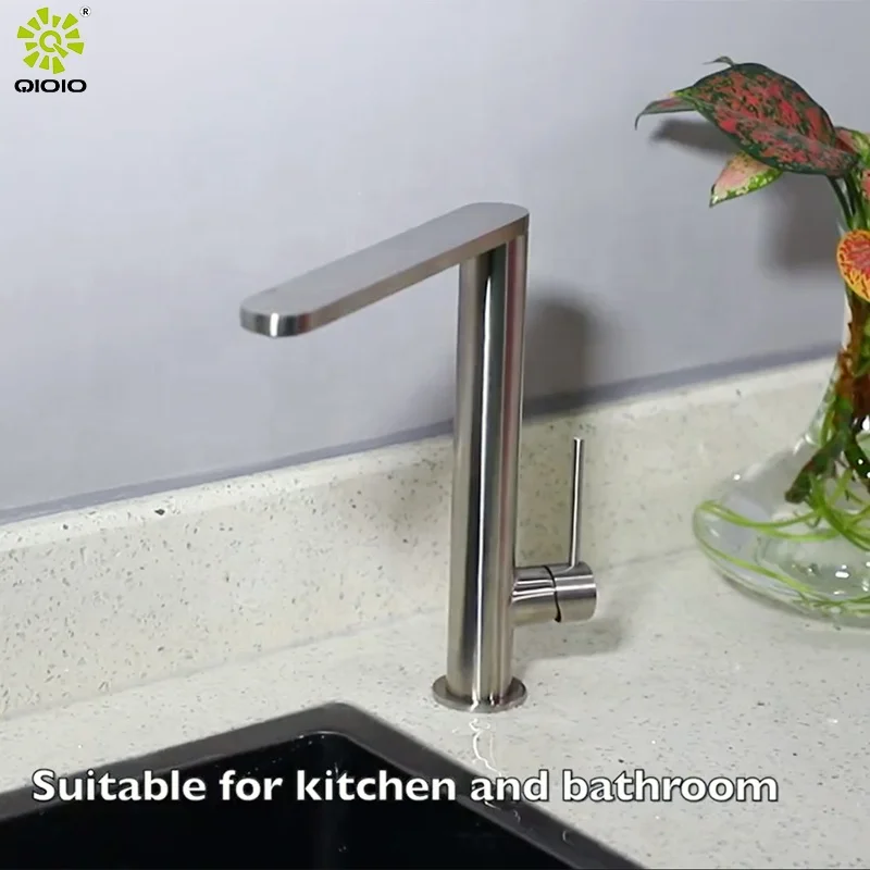 kaiping Yingchuan Lever lead free stainless steel 304  hot and cold bathroom brushed basin mixer faucet
