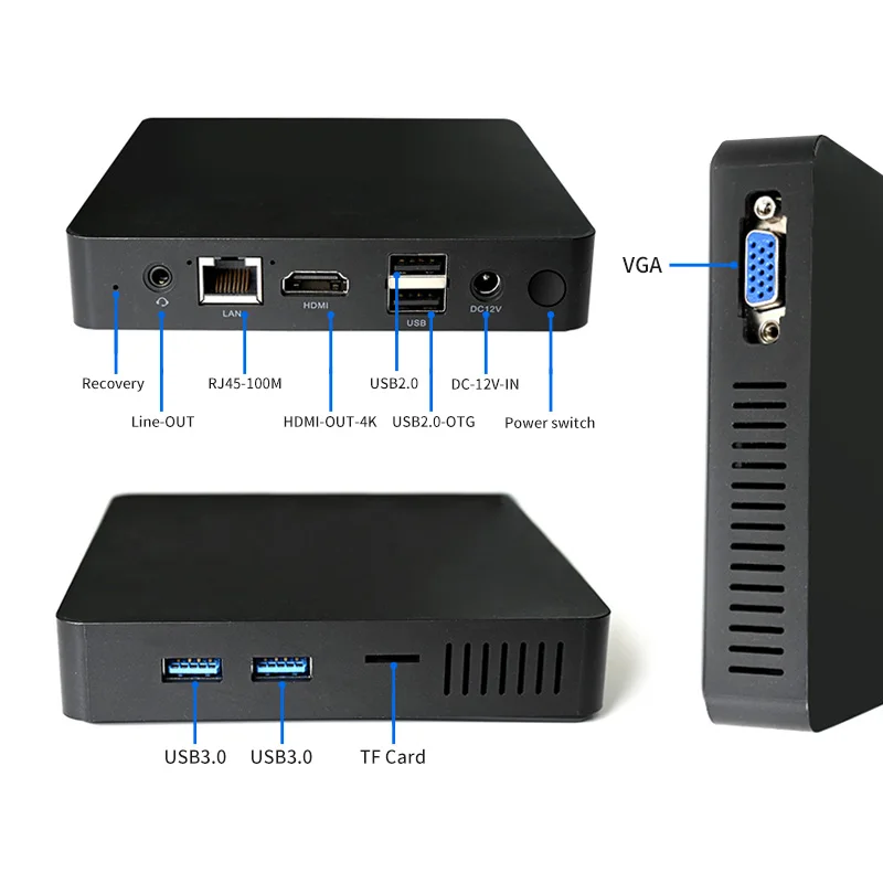 Android 11 Octa Core Media Player Features  VGA POE WiFi IR Wireless connectivity USB OTG for Advertising Equipment