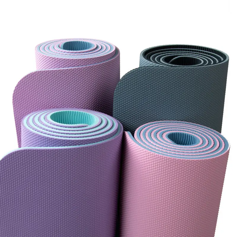 Tking Washable Private Label 183*61cm Tpe Yoga Mat Thick 8mm With Black Net Single Bag And Cheaper Strap Mate