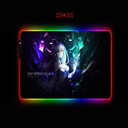 Mairuige Re Zero Girl RGB Gaming Mouse Pad Gamer pad LED Light Illuminated USB Wired Colorful Luminous Anime Mice mat