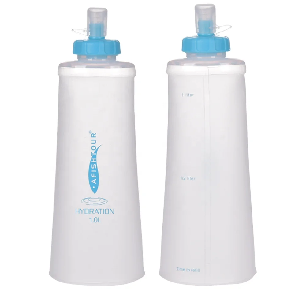 Amazon burst large capacity outdoor sports folding soft kettle TPU water bag marathon running hydration equipment
