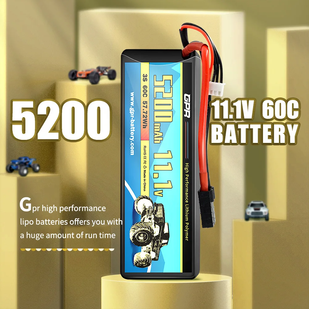 Rechargeable 5200 mAh 3S High Discharge Rate 60C With TRX Plug Connector 11.1V Lipo Battery For RC Drone Helicopter Car
