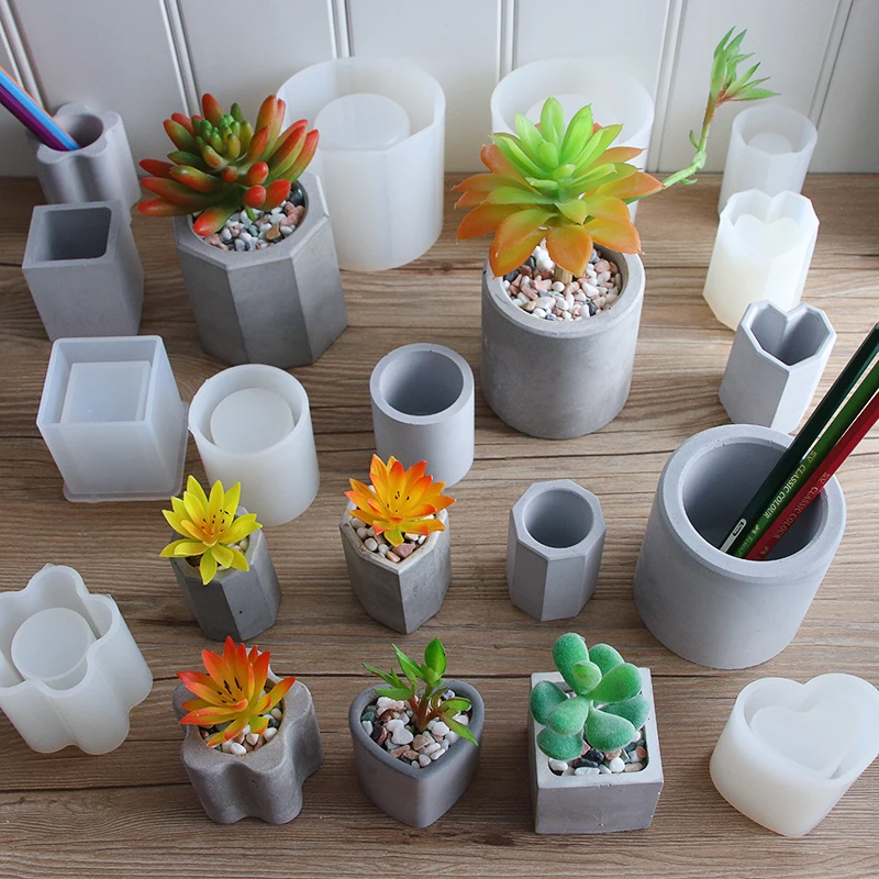 All Kinds Of Planter Pot Mold Silicone Molds For Concrete Pen Holder Flower Pot Mold Silicone