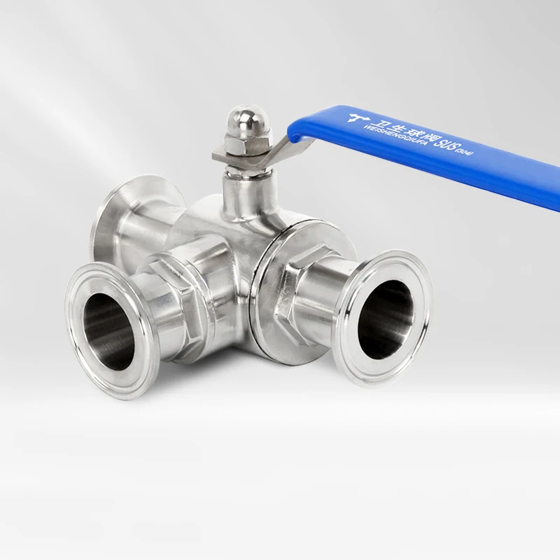 High quality Sanitary three way Ball valve 32mm stainless steel Food grade Sanitary clamp Ferrule Quick connect ball valve