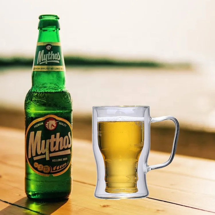 Высокотемпературный водостойкий стакан с ручкой двухслойный пивной стакан прозрачный стакан для молока