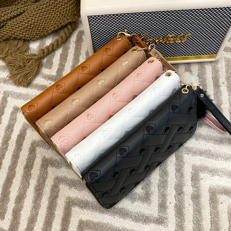 New elegance manufacture ladies long purse RFID Blocking pu leather Zipper womens credit card wallet