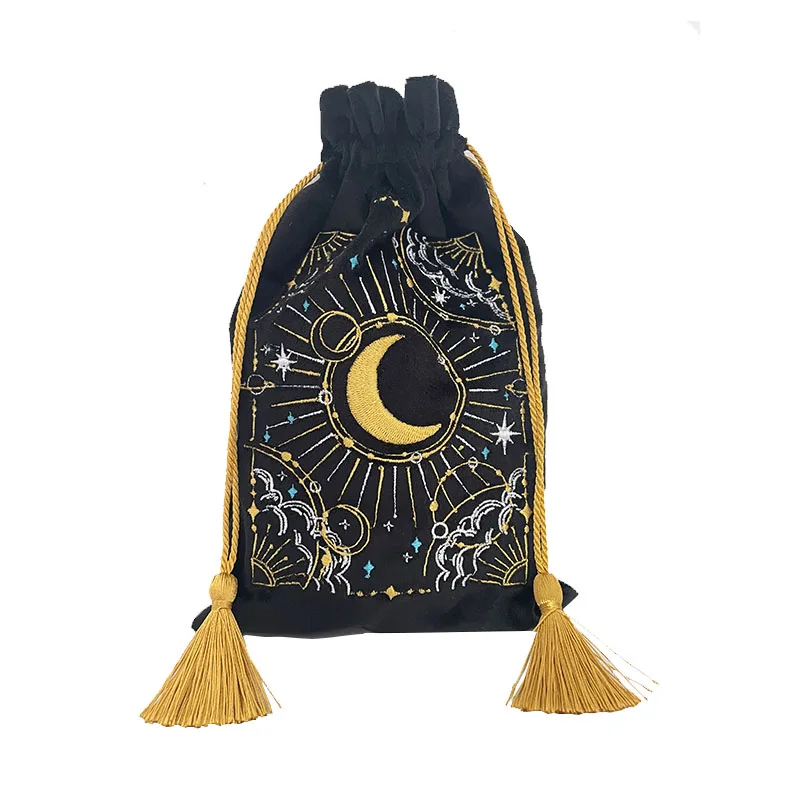 Jewelry Power Bank Tarot Velvet Pouch Embroidery Pattern Bag