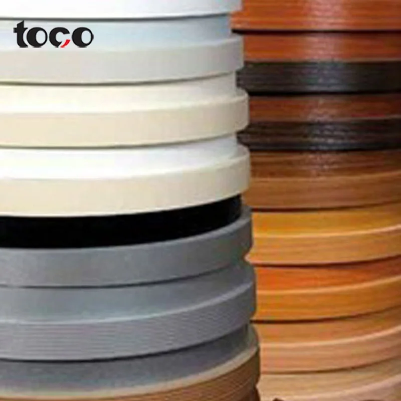 Toco Factory Trade Assurance Natural Wood Veneer  Mdf Board Paper Preglued Melamine Pvc Edge Banding Tape For Furniture