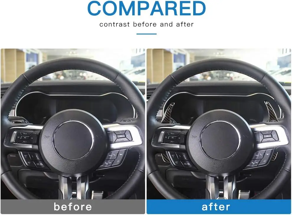 real Carbon Fiber parts Steering Wheel Paddle Shifter Extensions for Ford Mustang Accessories 2015-2017 car Interior decoration