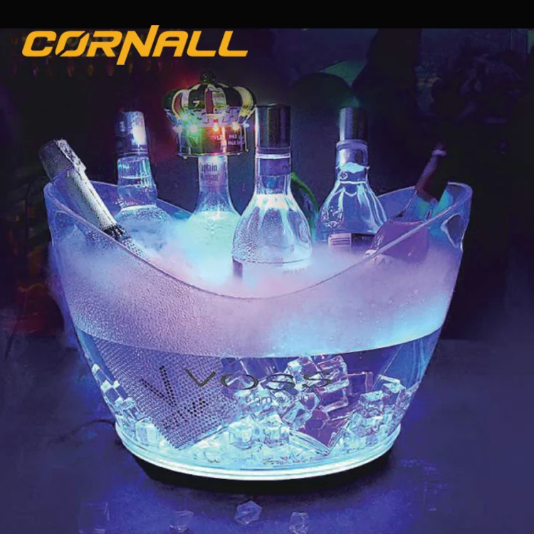 Wholesale crystal ice bucket household party bar KTV champagne led ice bucket cooling European ice bucket