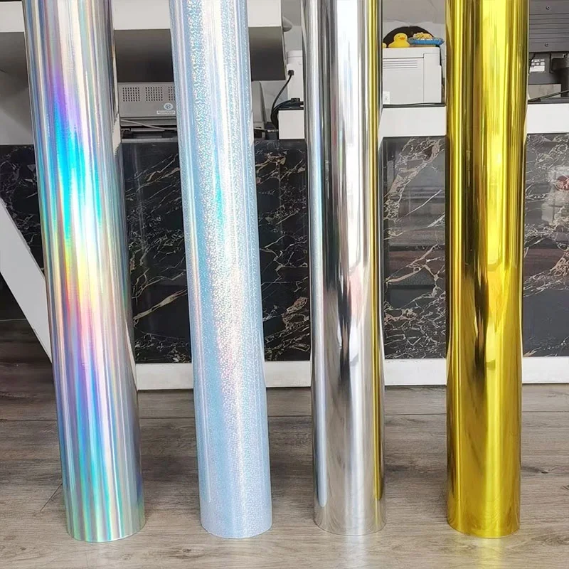 Guangzhou Stretchable PVC Material Laser Self Adhesive Holographic Film Roll Vinyl