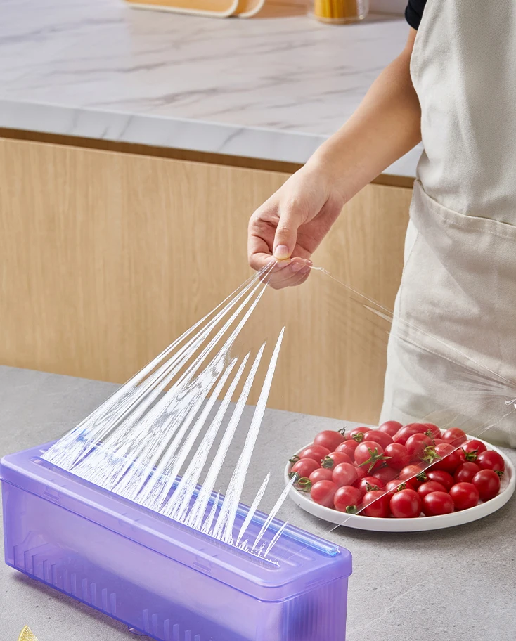 Easy To Use Kitchen Wall Mount Foil And Wrap Organizer Plastic Wrap Dispenser With Slide Cutter