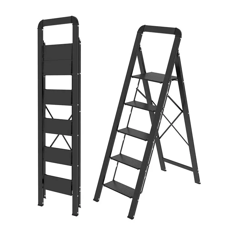Customizable 5-Step Steel Folding Ladder Slim Design Household En14183 for Home Use Available in Custom Colors