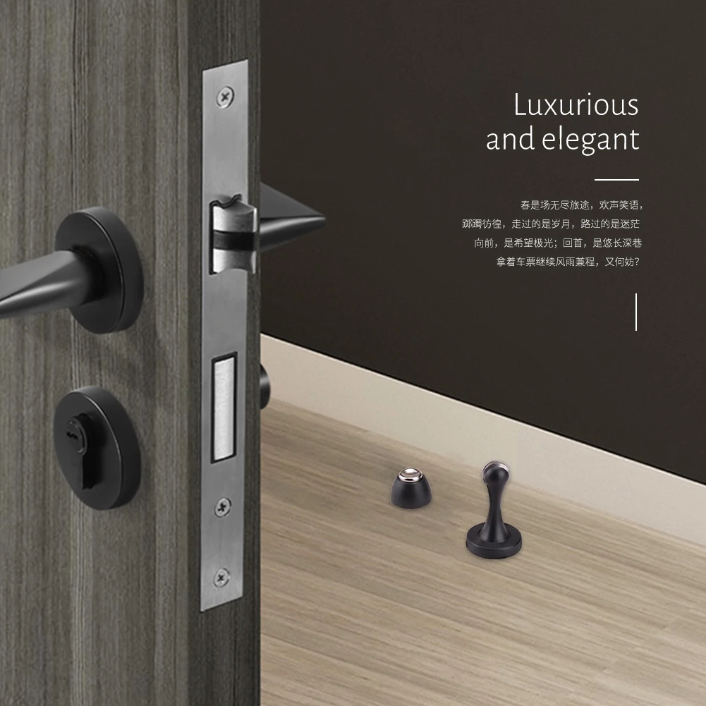 Strong Zinc Alloy Furniture Black BSN Magnetic Door Stopper