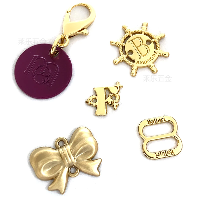 Wholesale Custom Logo private zinc alloy label Engraved Sewing Metal Garment Labels DIY Metal Tag bag label for clothing