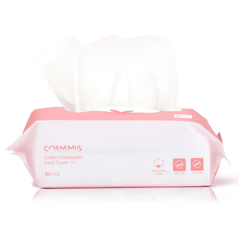 Disposable Face Towel Face Cloths for Washing Soft Cotton Dry Wipes Facial Cloths Towelettes for Washing and Drying, 80 Count