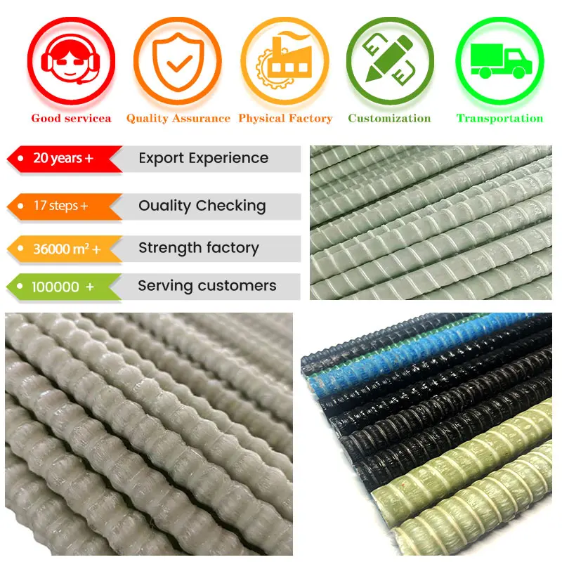Fiberglass rod solid frp rod pultruded fiberglass Rebar Glass Fiber bar manufacturer