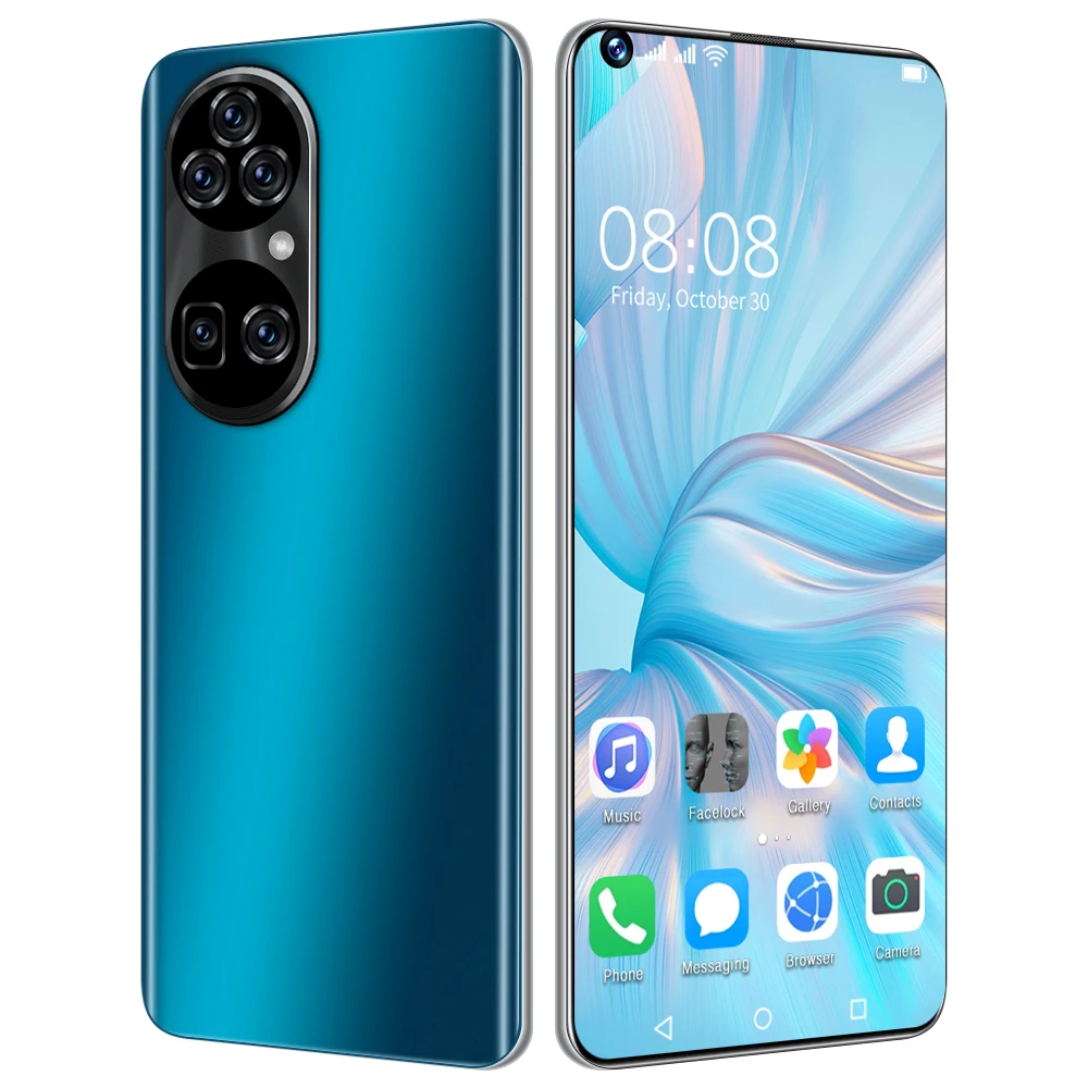 
Ios mobile phones P50 Pro 7.3 Inch 6800mAh Full Screen 4G 5G clone mobile phone 