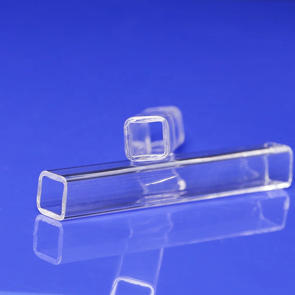 Hot Sale Customized Rectangle Clear Quartz Glass Tube square quartz tubes
