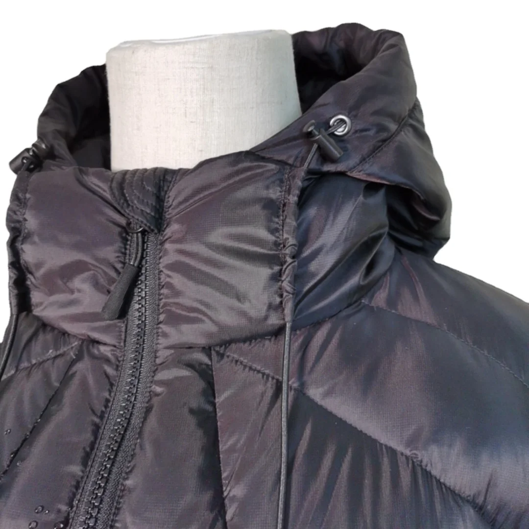 Winter women black packable  short custom logo puffer down quilted jacket shiny thick crop quilted jacket