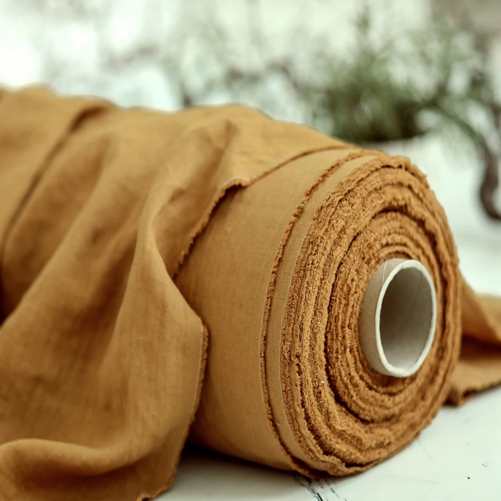 Sand Washed Irish Linen Fabric, 100% Flax Linen Vintage Washed Fabric