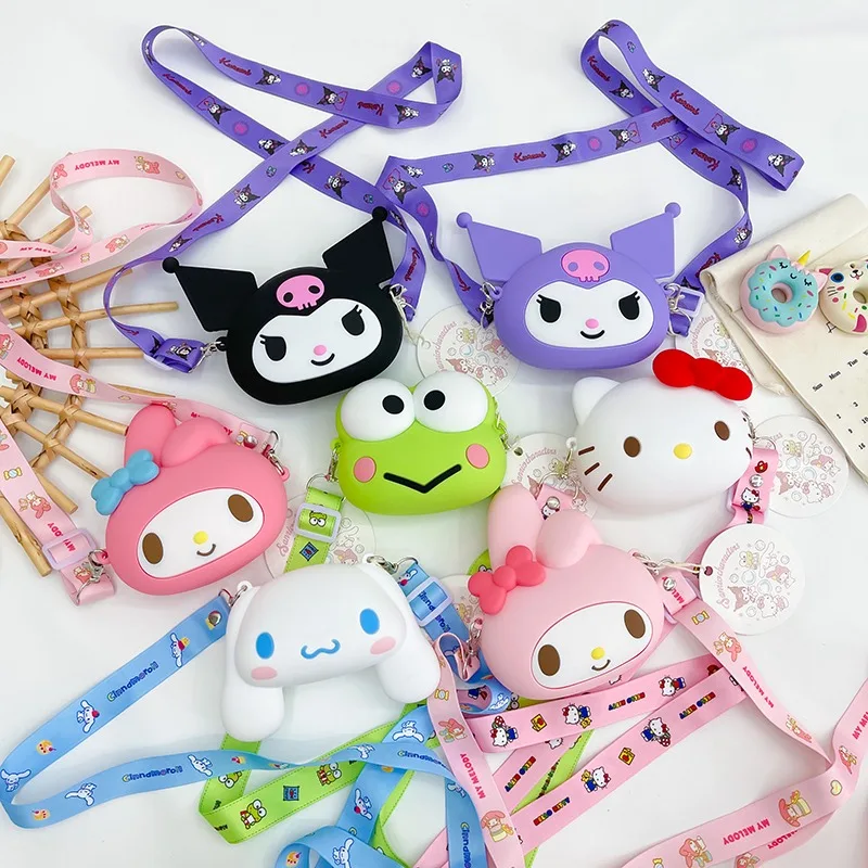 cute cartoon kids camera tote bags handbag crossbody shoulder bag melody  kuromi silicone coin purse