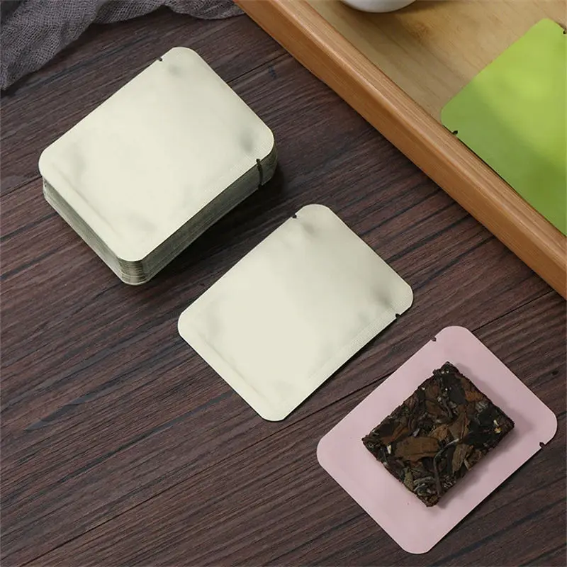 3-Side-Seal Sample Sachets For Packaging Tea Plastic Aluminum Foil Laminated Heat Seal Coffee Three Side Seal Bag Pouches