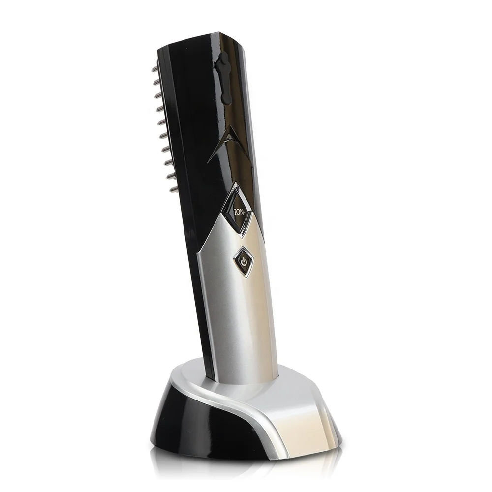 Hot portable Laser hair growth brush Home use Anti hair loss vibration massage comb with red light blue light therapy