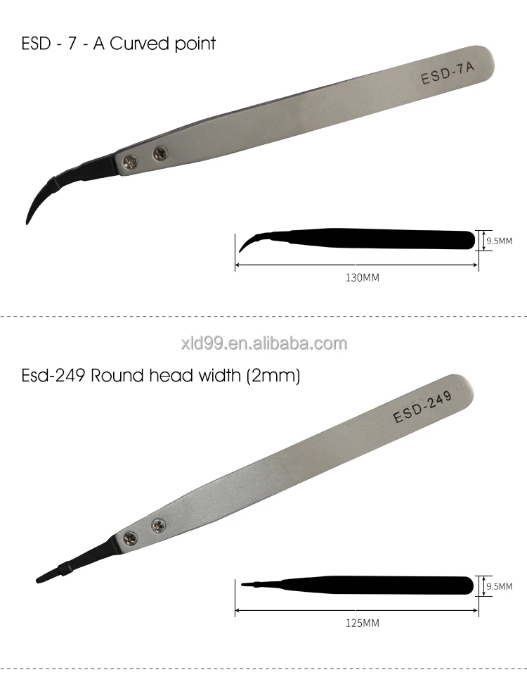 2021 High Precision Light Weight  Antistatic Esd Tweezers Esd Plastic Tweezers