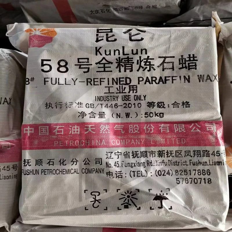 Top Quality Fushun Petrochemical Kunlun Brand Fully Refined Paraffin Wax 58-60 Deg. C